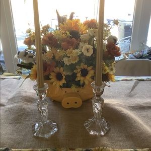 TWO 7” CANDLE HOLDERS